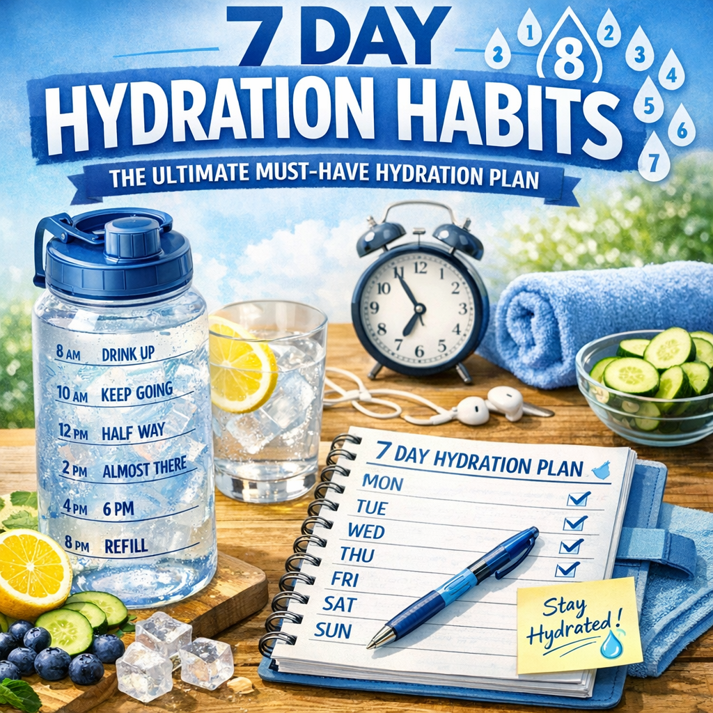 Illustration of 7 Day Hydration Habits: The Ultimate Must-Have Hydration Plan