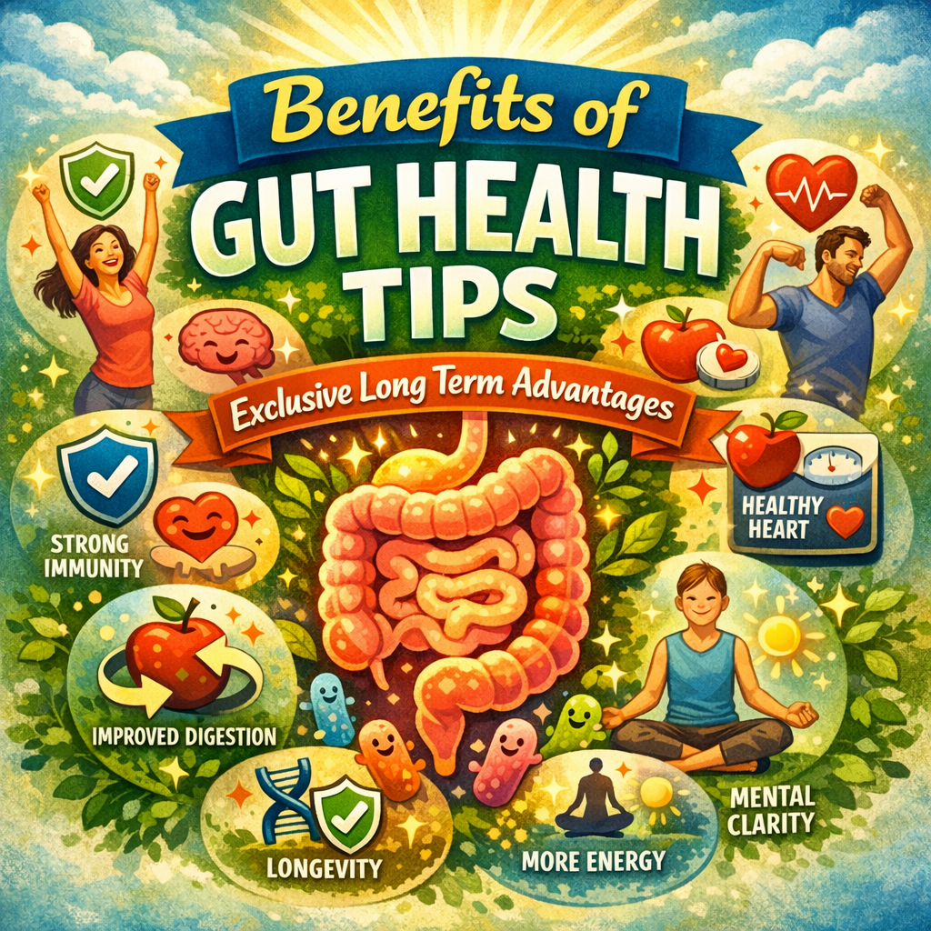 Illustration of Benefits of Gut Health Tips: Exclusive Long Term Gut Health Advantages