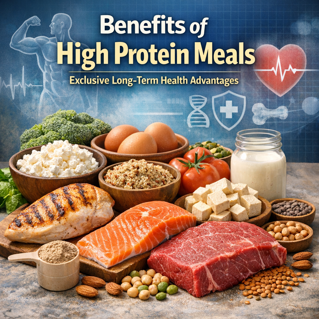Illustration of Benefits of High Protein Meals: Exclusive Long-Term Health Advantages