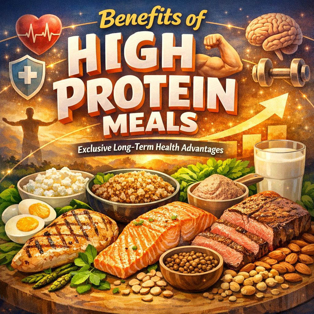 Illustration of Benefits of High Protein Meals: Exclusive Long-Term Health Advantages