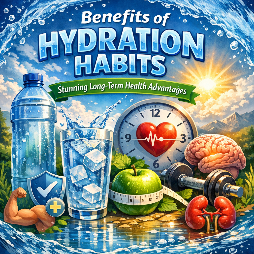 Illustration of Benefits of Hydration Habits: Stunning Long-Term Health Advantages