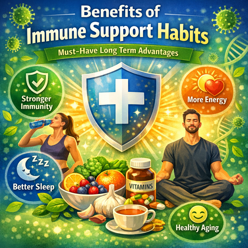 Illustration of Benefits of Immune Support Habits: Must-Have Long Term Advantages