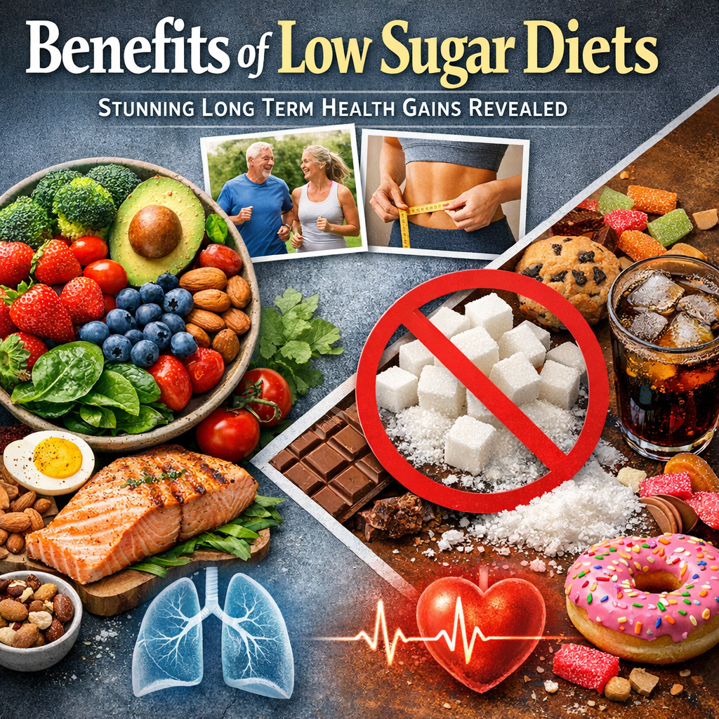 Illustration of Benefits of Low Sugar Diets: Stunning Long Term Health Gains Revealed