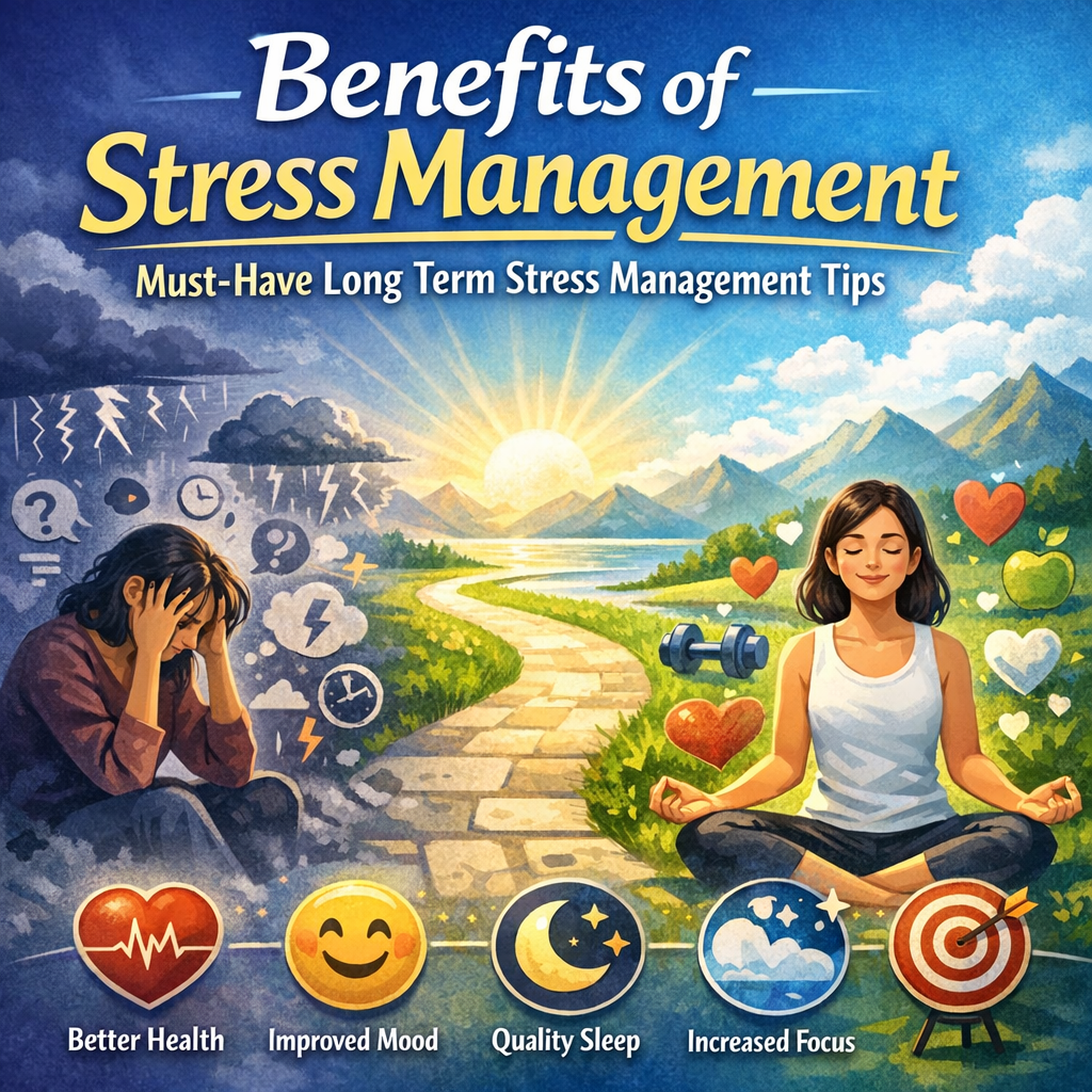 Illustration of Benefits of Stress Management: Must-Have Long Term Stress Management Tips