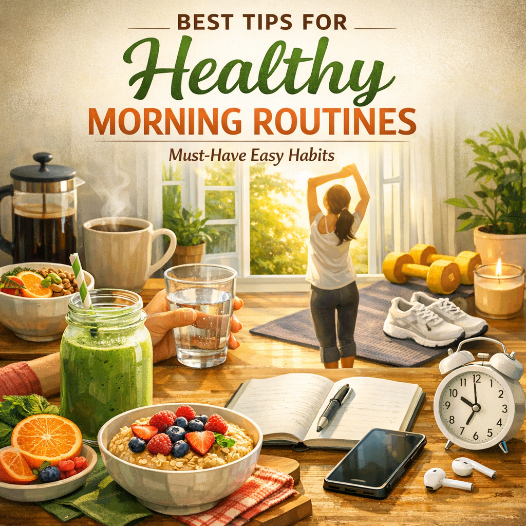 Illustration of Best Tips for Healthy Morning Routines: Must-Have Easy Habits