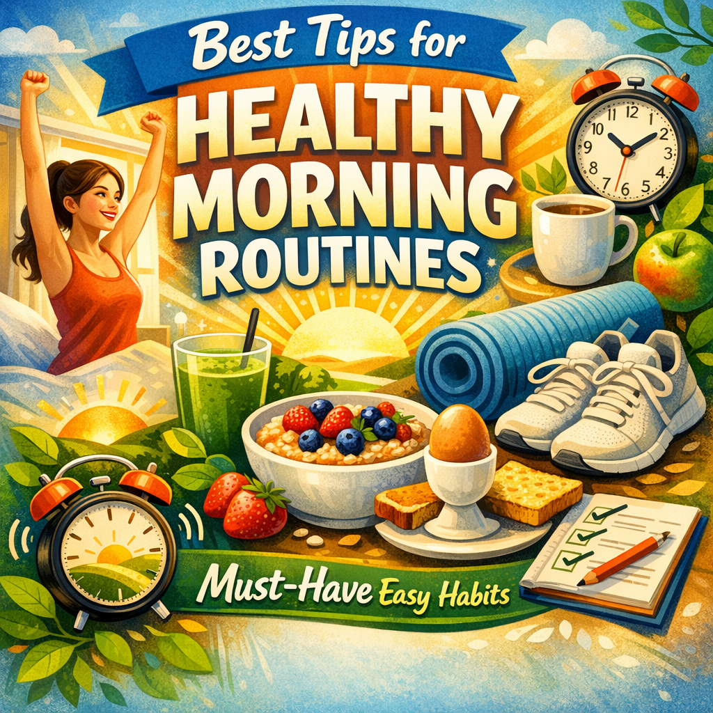 Illustration of Best Tips for Healthy Morning Routines: Must-Have Easy Habits