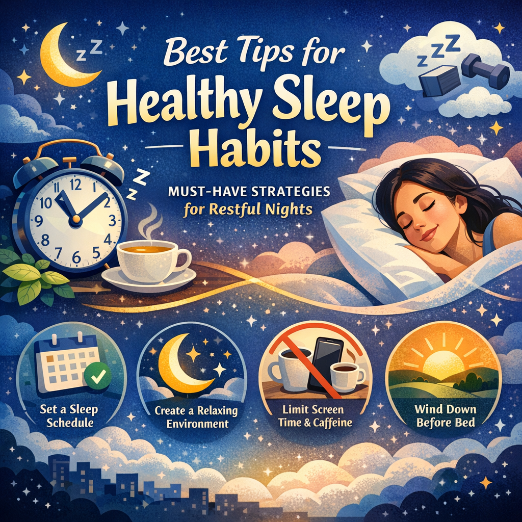Illustration of Best Tips for Healthy Sleep Habits: Must-Have Strategies for Restful Nights