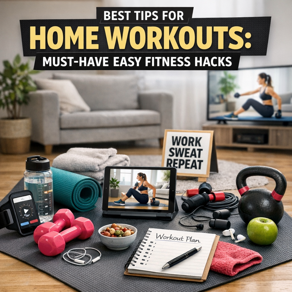 Illustration of Best Tips for Home Workouts: Must-Have Easy Fitness Hacks