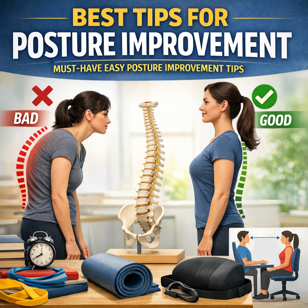 Illustration of Best Tips for Posture Improvement: Must-Have Easy Posture Improvement Tips