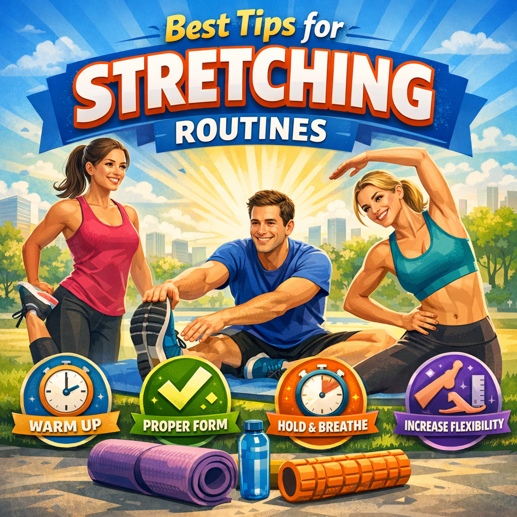 Illustration of Best Tips for Stretching Routines: Must-Have Easy Techniques
