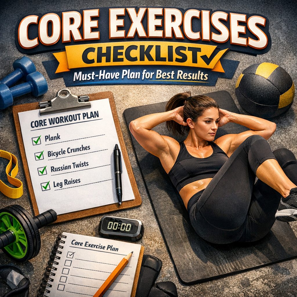 Illustration of Core Exercises Checklist: Must-Have Plan for Best Results