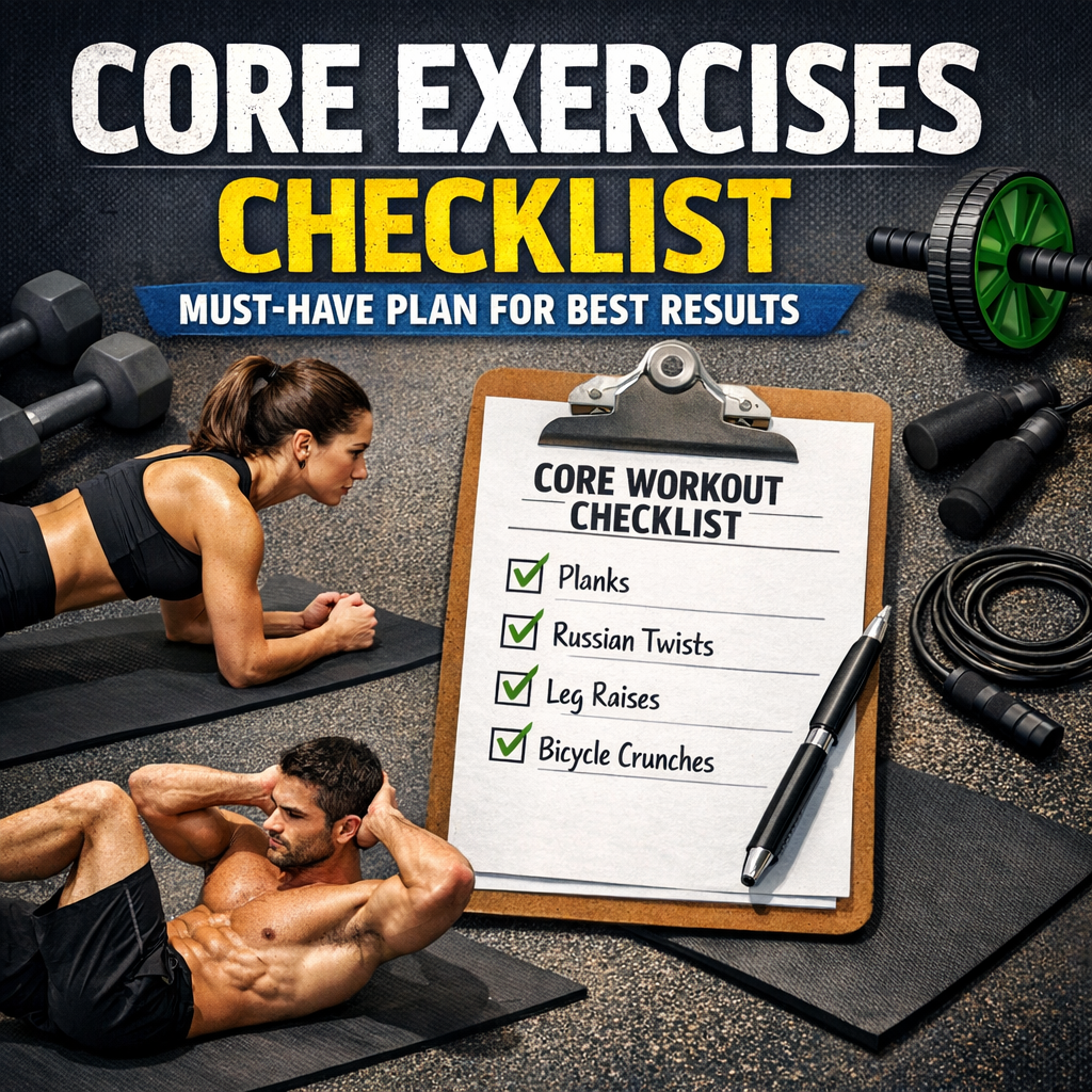 Illustration of Core Exercises Checklist: Must-Have Plan for Best Results