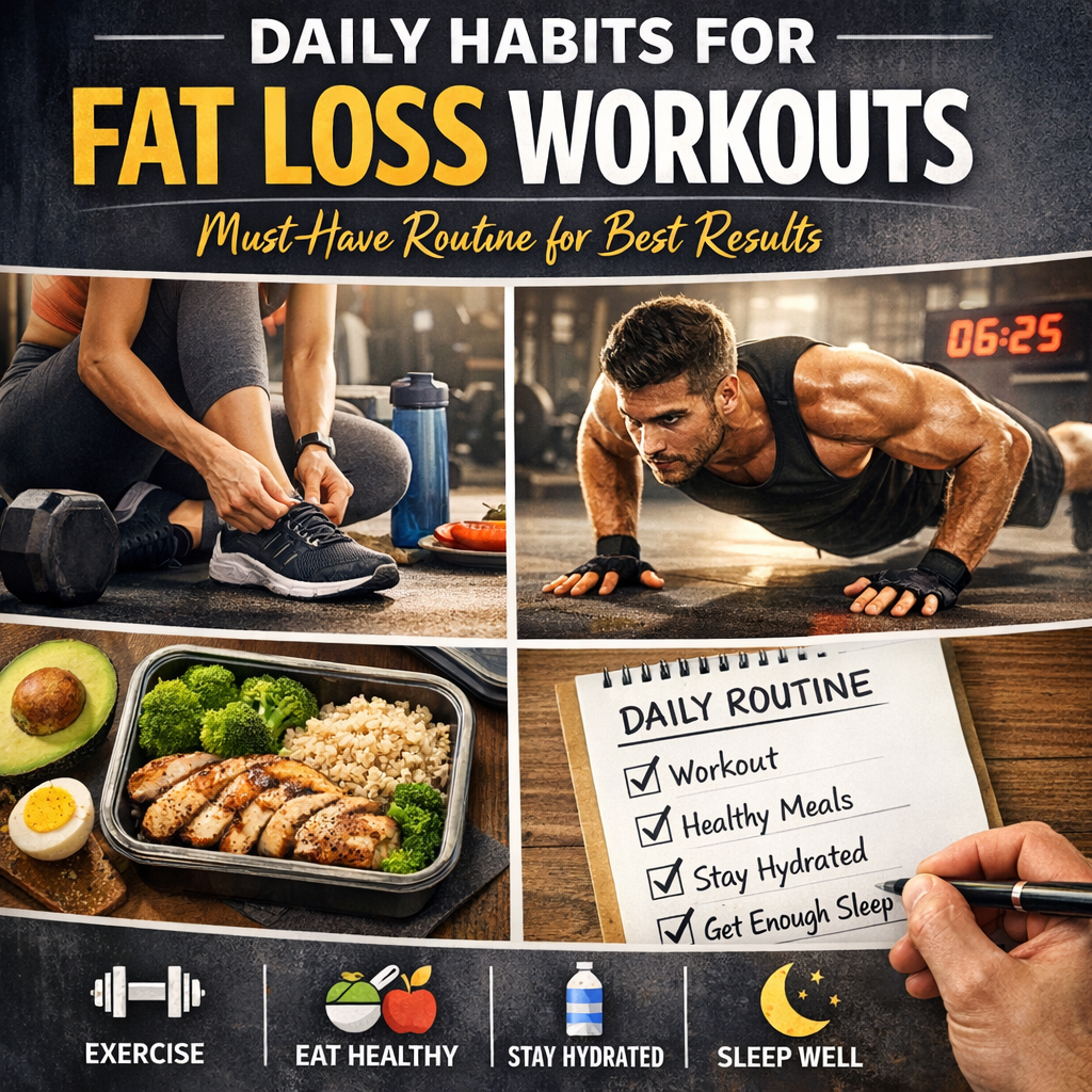 Illustration of Daily Habits for Fat Loss Workouts: Must-Have Routine for Best Results