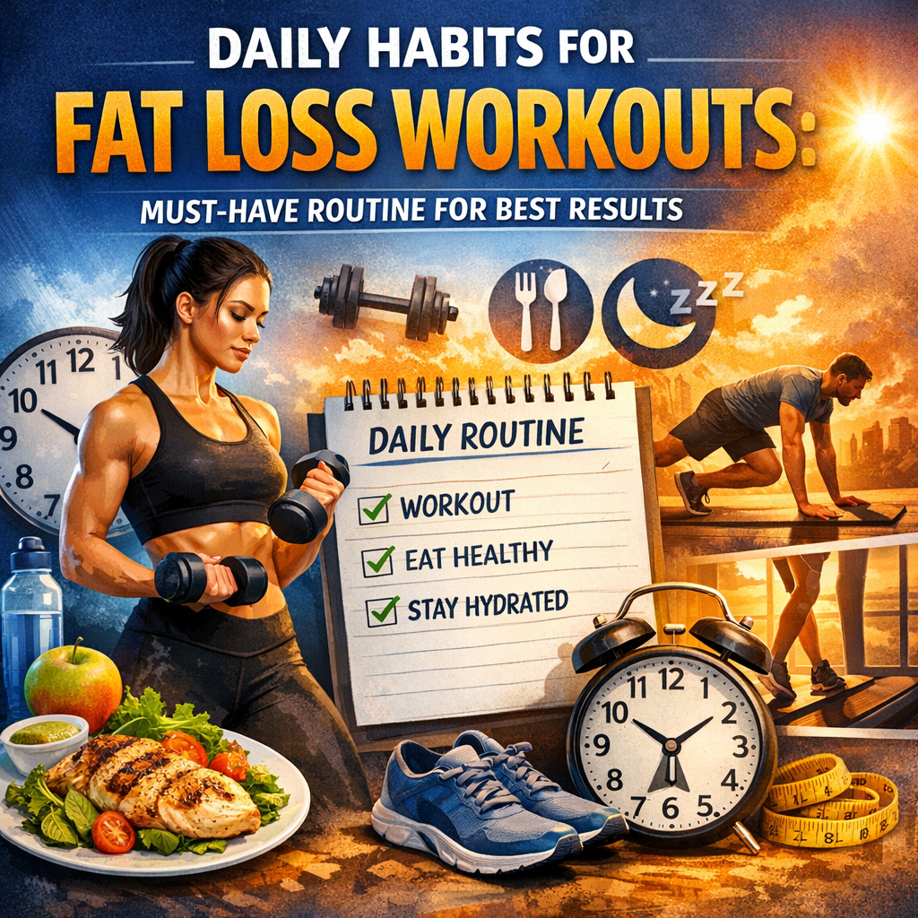 Illustration of Daily Habits for Fat Loss Workouts: Must-Have Routine for Best Results