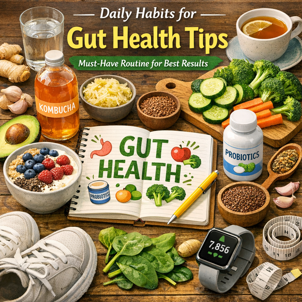 Illustration of Daily Habits for Gut Health Tips: Must-Have Routine for Best Results