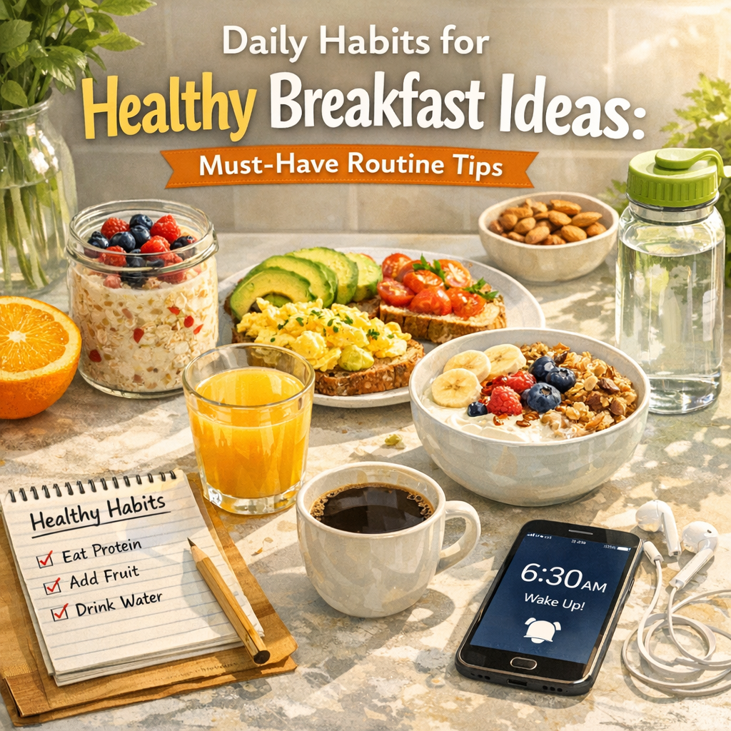Illustration of Daily Habits for Healthy Breakfast Ideas: Must-Have Routine Tips