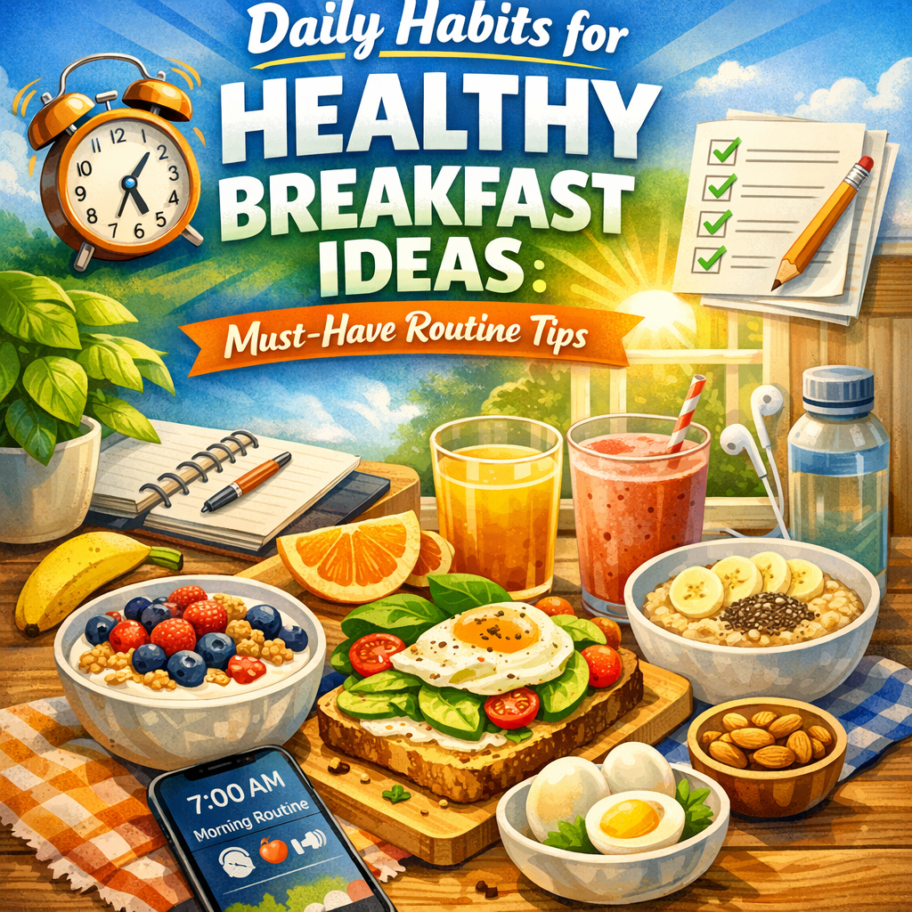 Illustration of Daily Habits for Healthy Breakfast Ideas: Must-Have Routine Tips