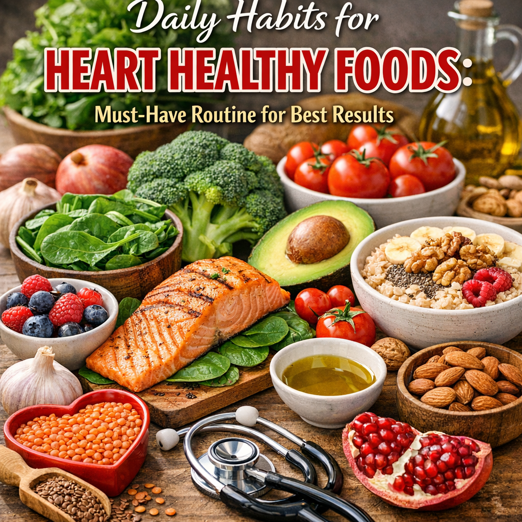Illustration of Daily Habits for Heart Healthy Foods: Must-Have Routine for Best Results