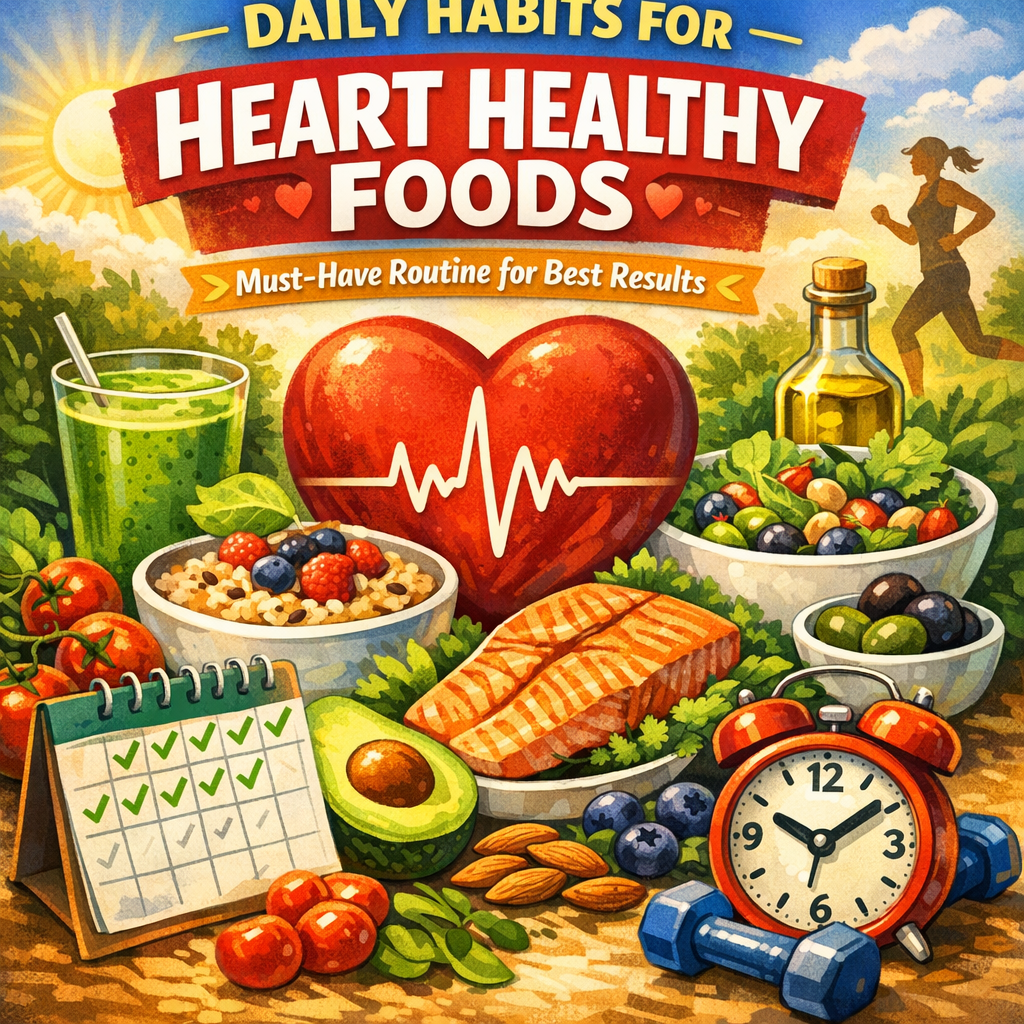 Illustration of Daily Habits for Heart Healthy Foods: Must-Have Routine for Best Results