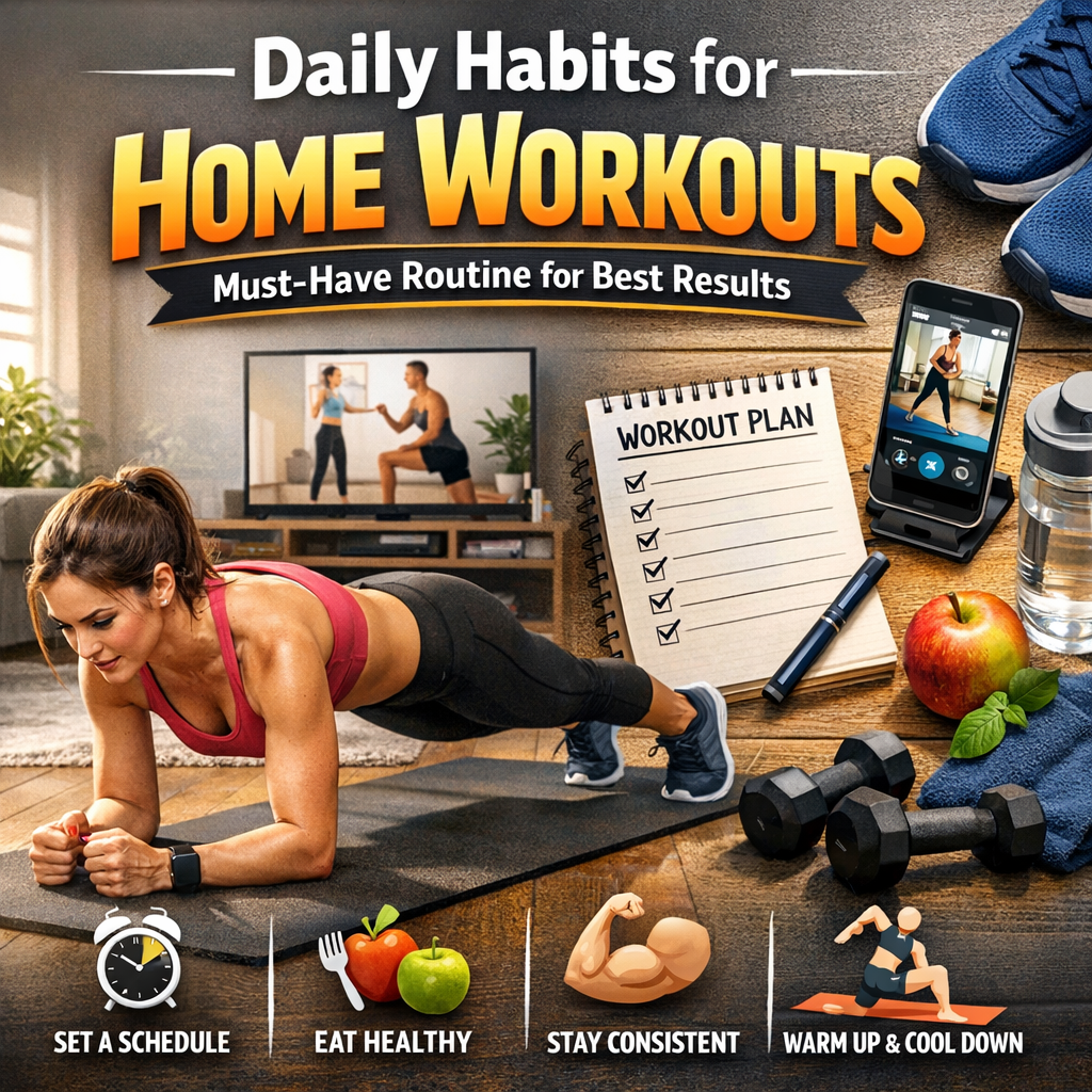 Illustration of Daily Habits for Home Workouts: Must-Have Routine for Best Results