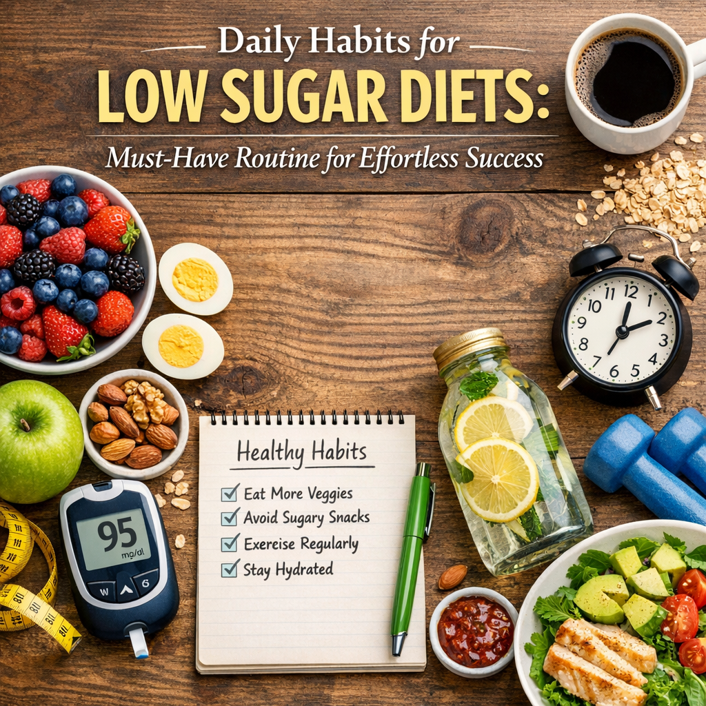 Illustration of Daily Habits for Low Sugar Diets: Must-Have Routine for Effortless Success