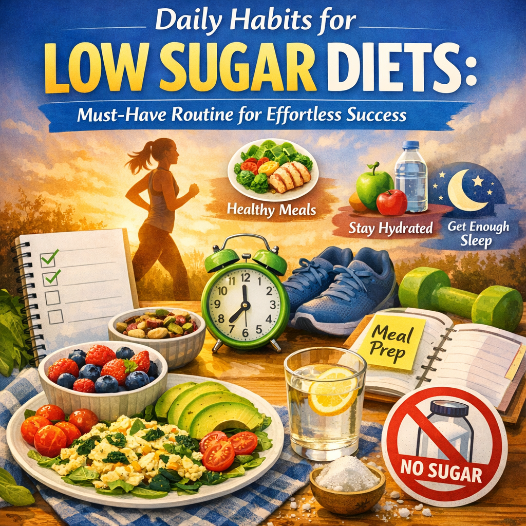 Illustration of Daily Habits for Low Sugar Diets: Must-Have Routine for Effortless Success