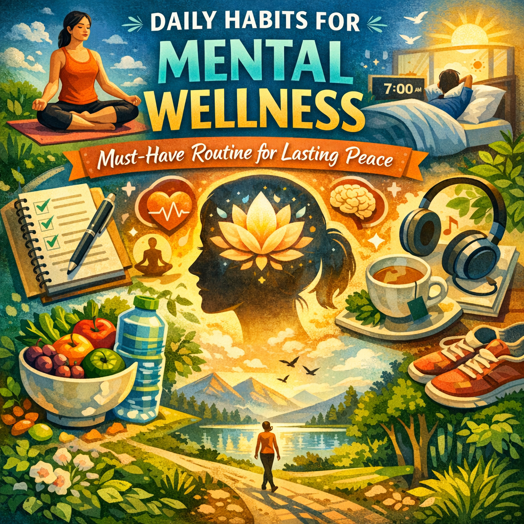 Illustration of Daily Habits for Mental Wellness: Must-Have Routine for Lasting Peace