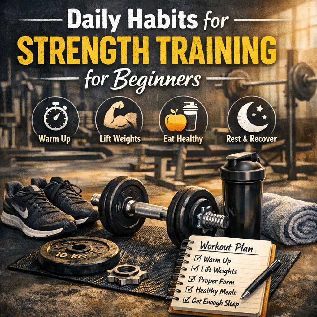 Illustration of Daily Habits for Strength Training for Beginners: Must-Have Routine Tips