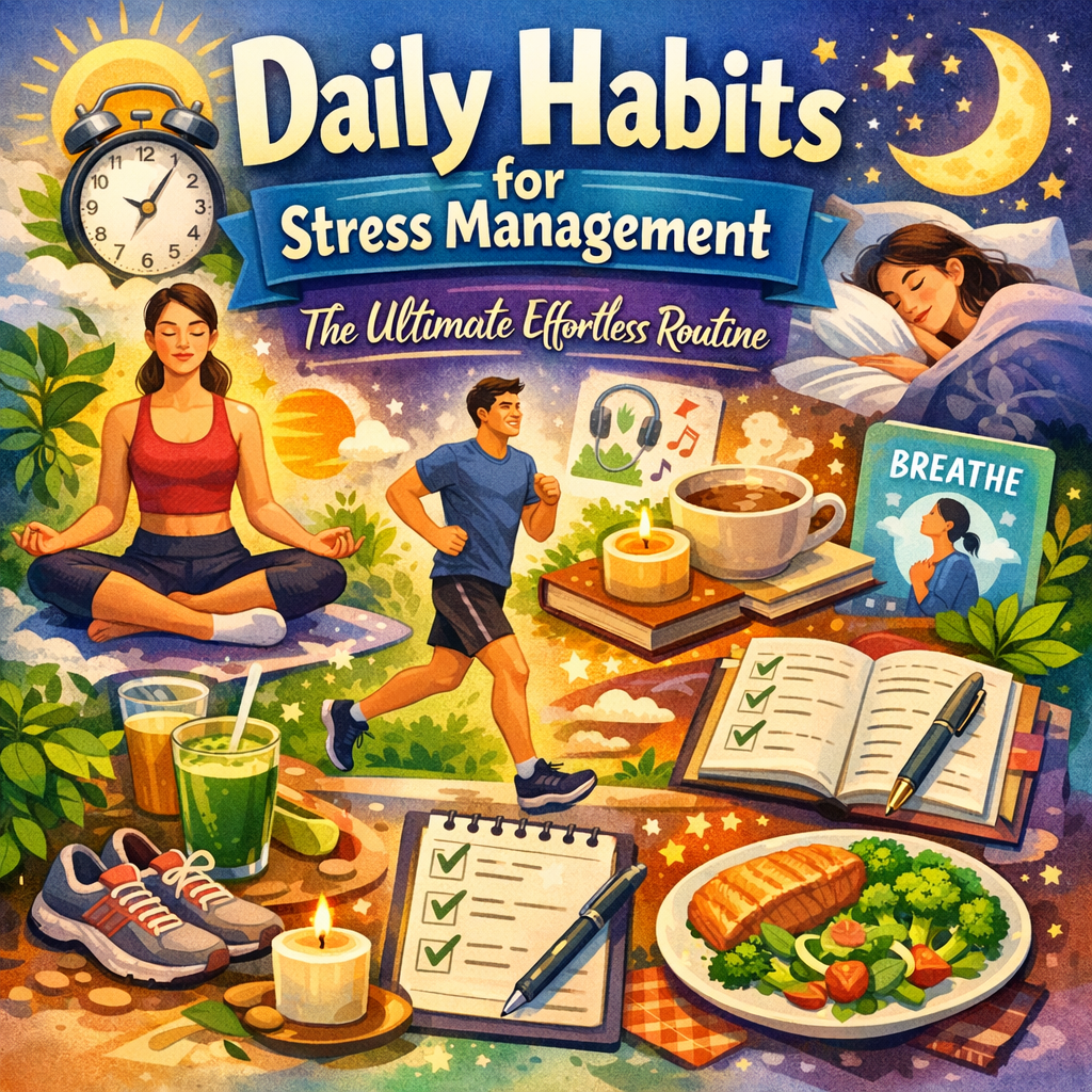 Illustration of Daily Habits for Stress Management: The Ultimate Effortless Routine