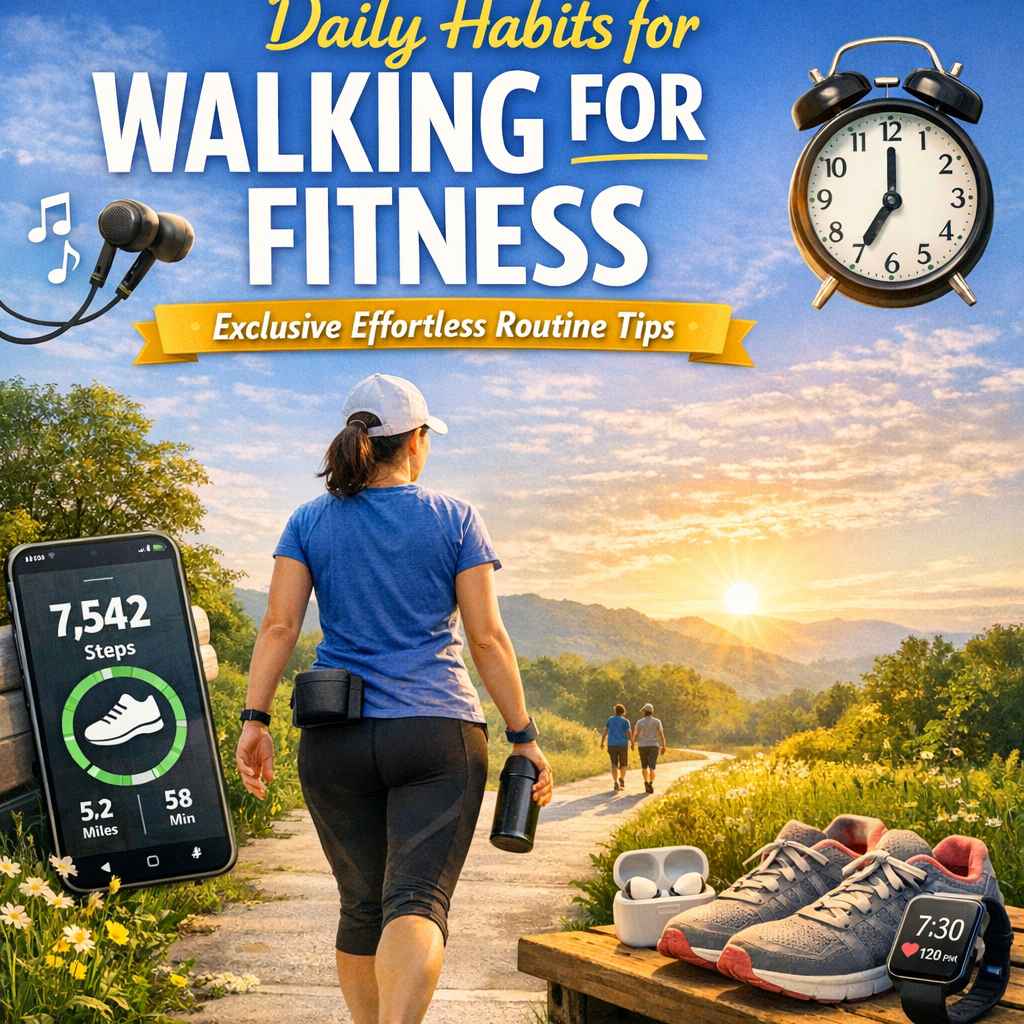 Illustration of Daily Habits for Walking for Fitness: Exclusive Effortless Routine Tips