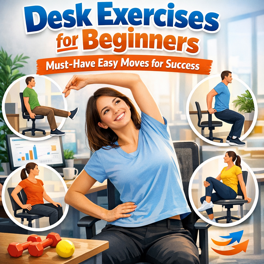 Illustration of Desk Exercises for Beginners: Must-Have Easy Moves for Success