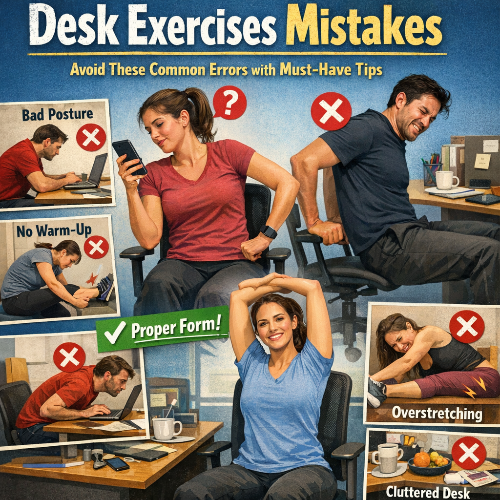 Illustration of Desk Exercises Mistakes: Avoid These Common Errors with Must-Have Tips