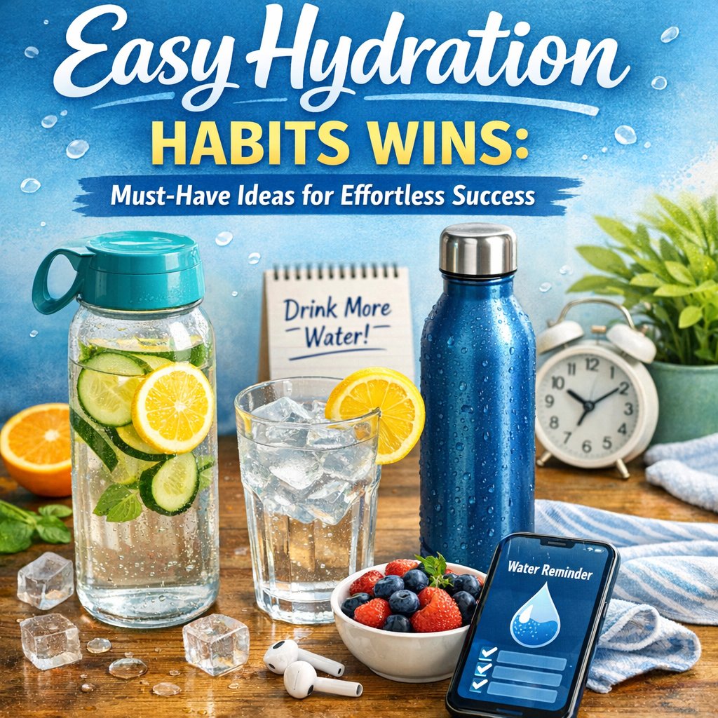 Illustration of Easy Hydration Habits Wins: Must-Have Ideas for Effortless Success