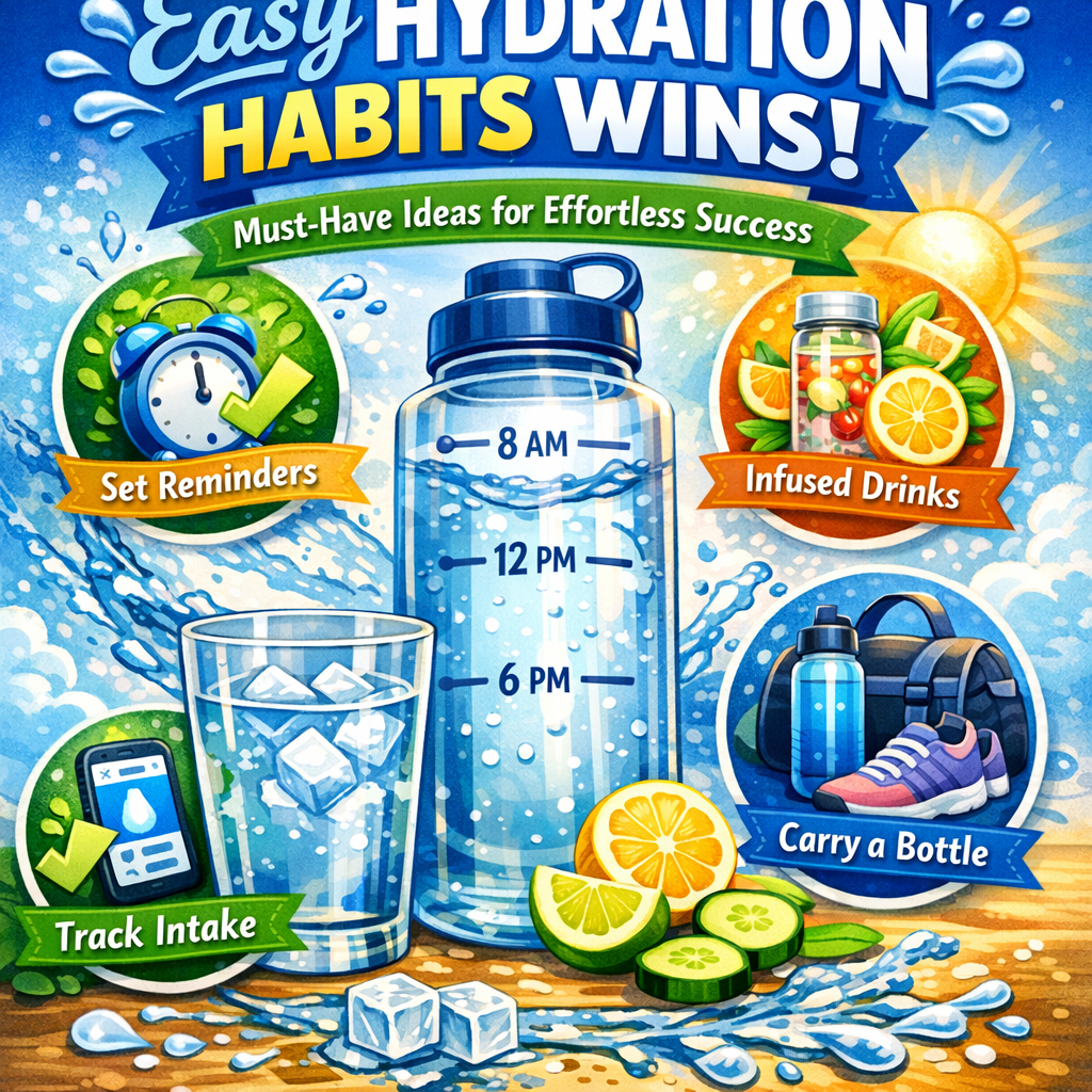 Illustration of Easy Hydration Habits Wins: Must-Have Ideas for Effortless Success