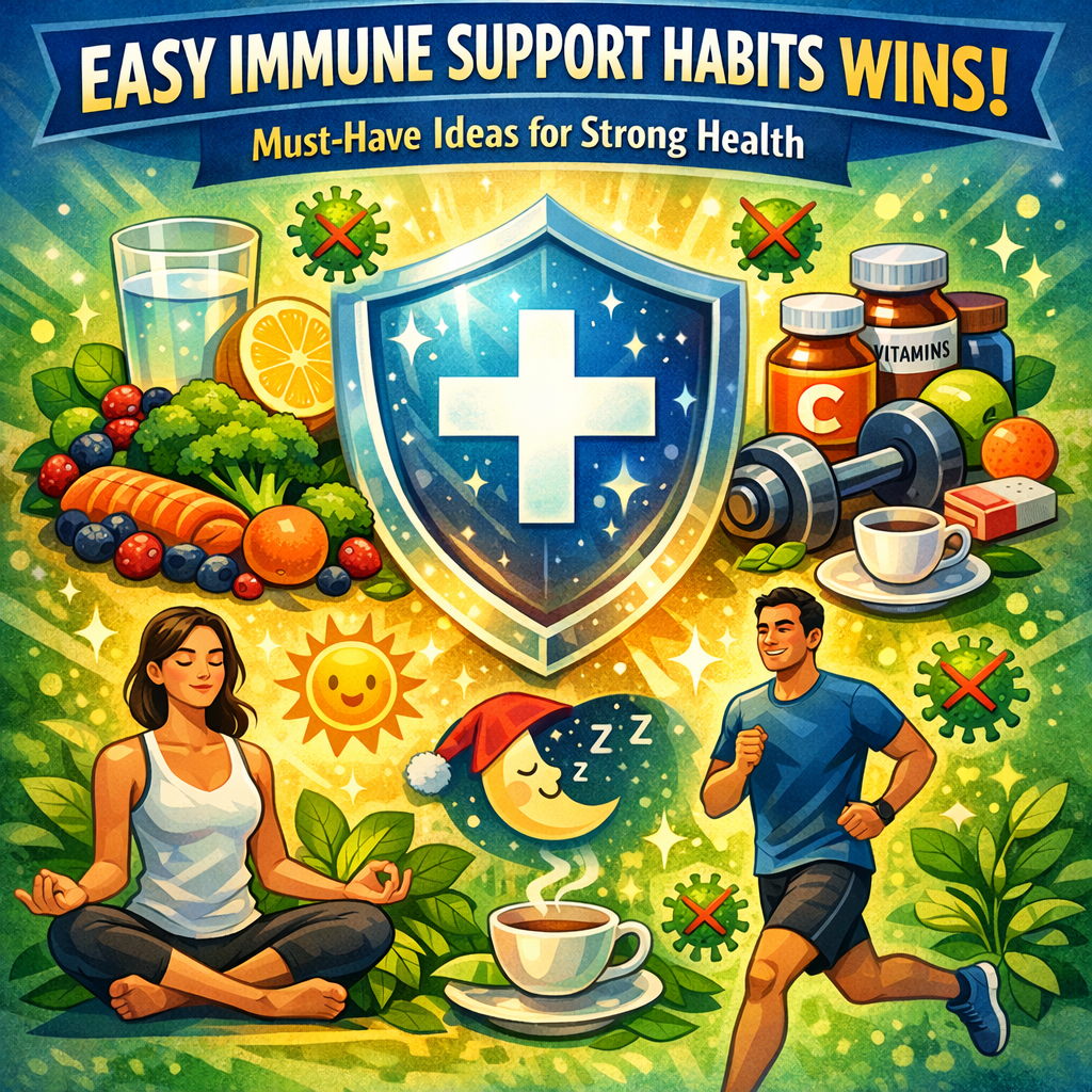 Illustration of Easy Immune Support Habits Wins: Must-Have Ideas for Strong Health