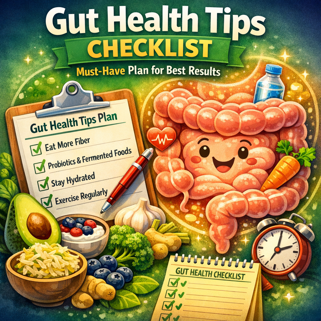 Illustration of Gut Health Tips Checklist: Must-Have Plan for Best Results