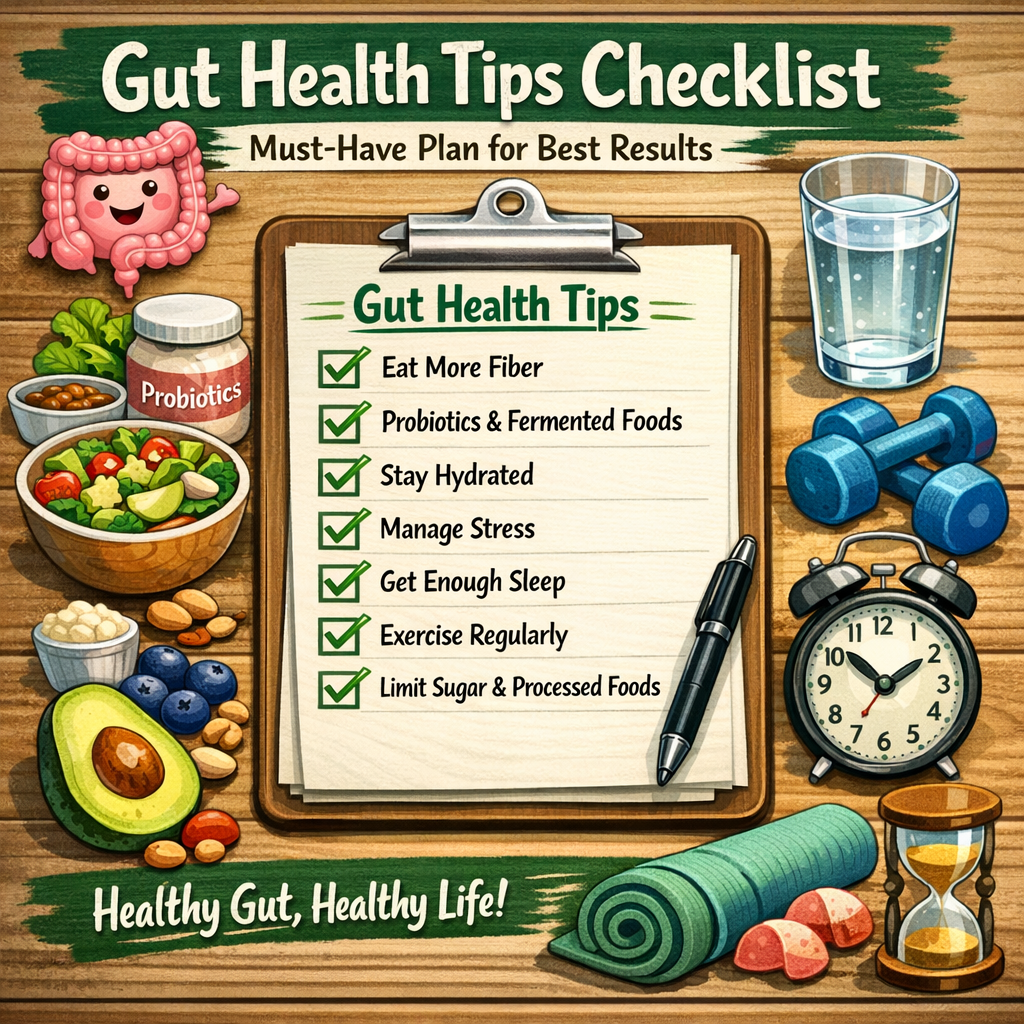 Illustration of Gut Health Tips Checklist: Must-Have Plan for Best Results