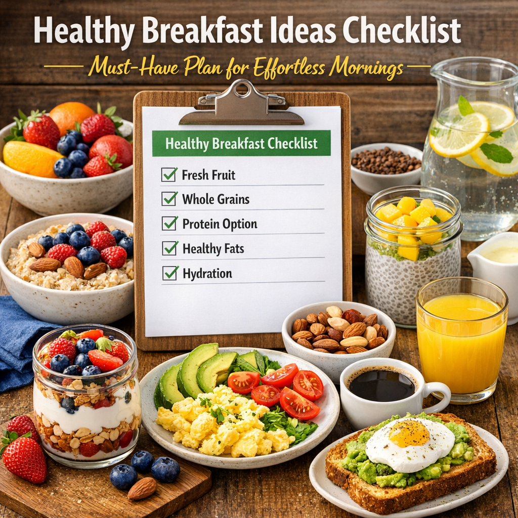 Illustration of Healthy Breakfast Ideas Checklist: Must-Have Plan for Effortless Mornings