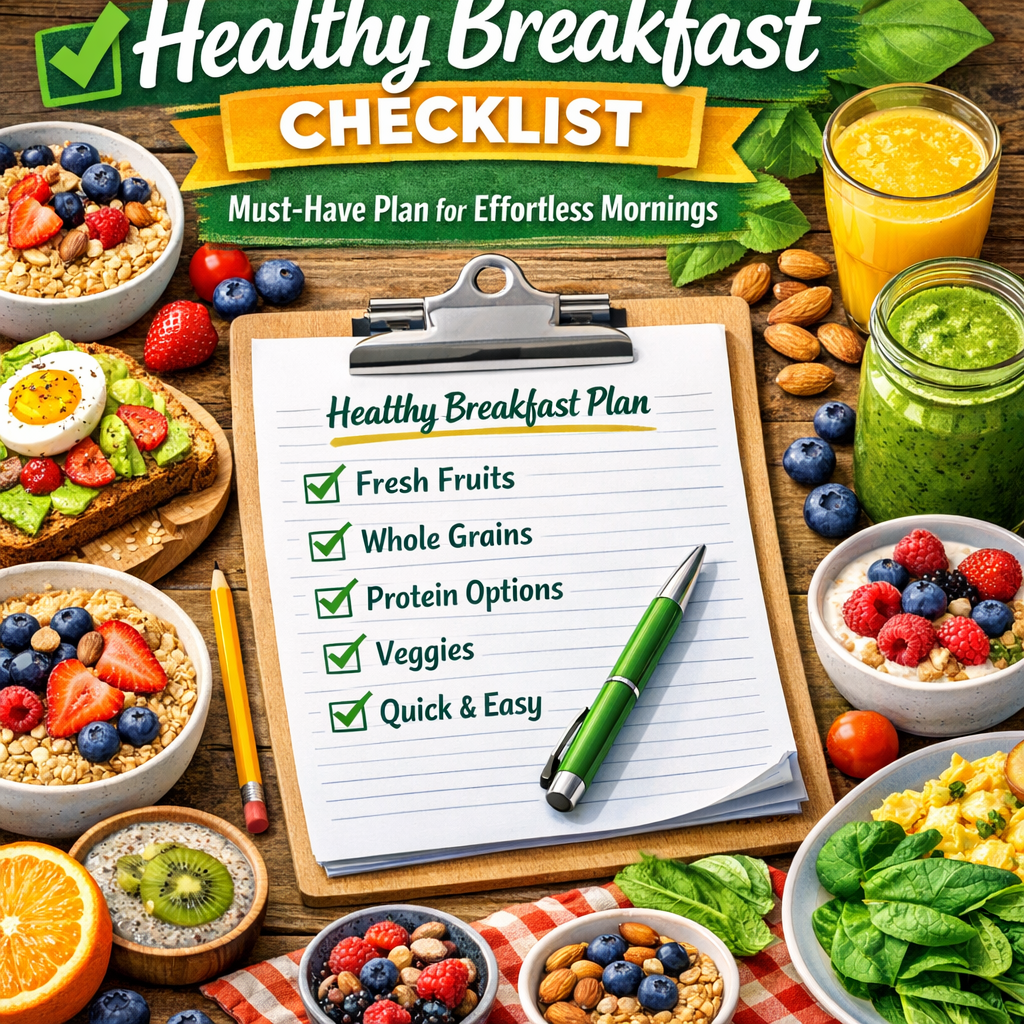 Illustration of Healthy Breakfast Ideas Checklist: Must-Have Plan for Effortless Mornings