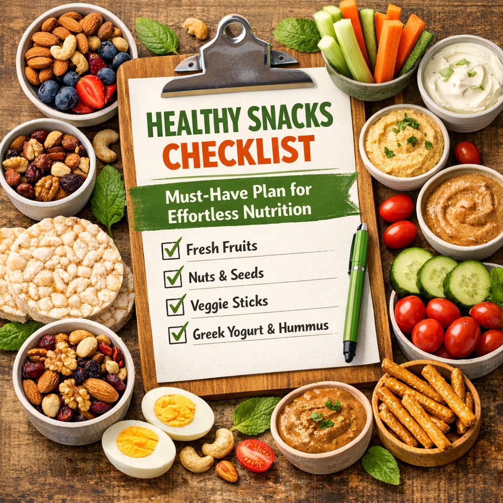Illustration of Healthy Snacks Checklist: Must-Have Plan for Effortless Nutrition