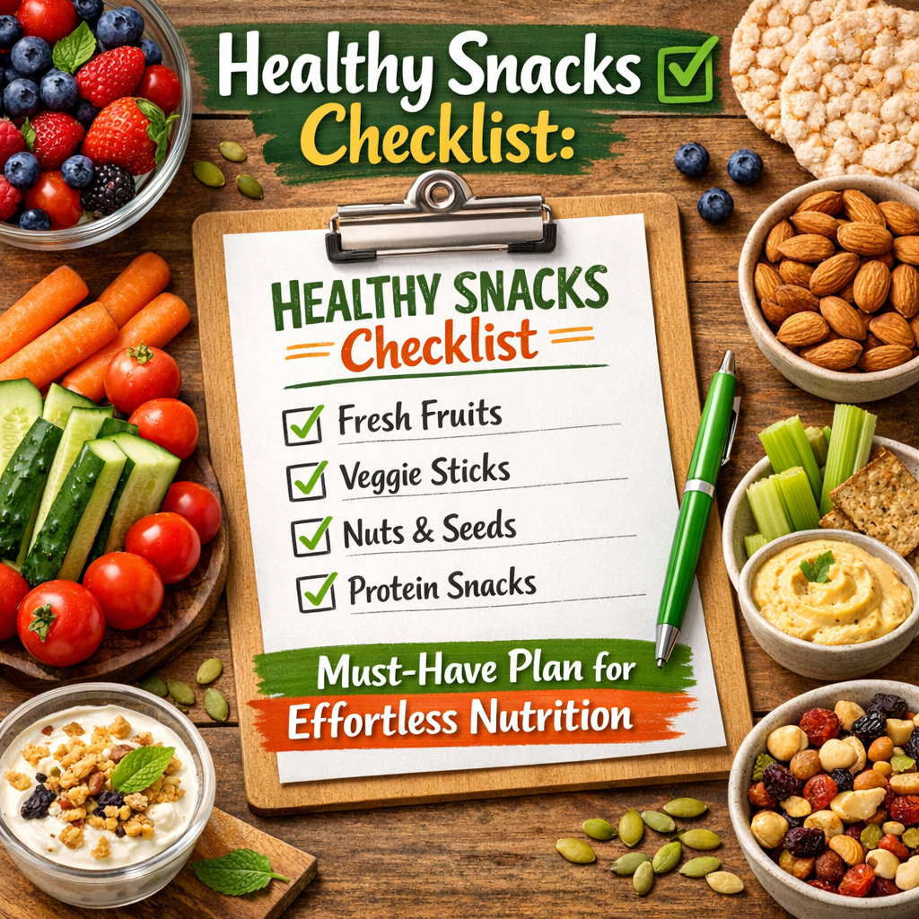Illustration of Healthy Snacks Checklist: Must-Have Plan for Effortless Nutrition