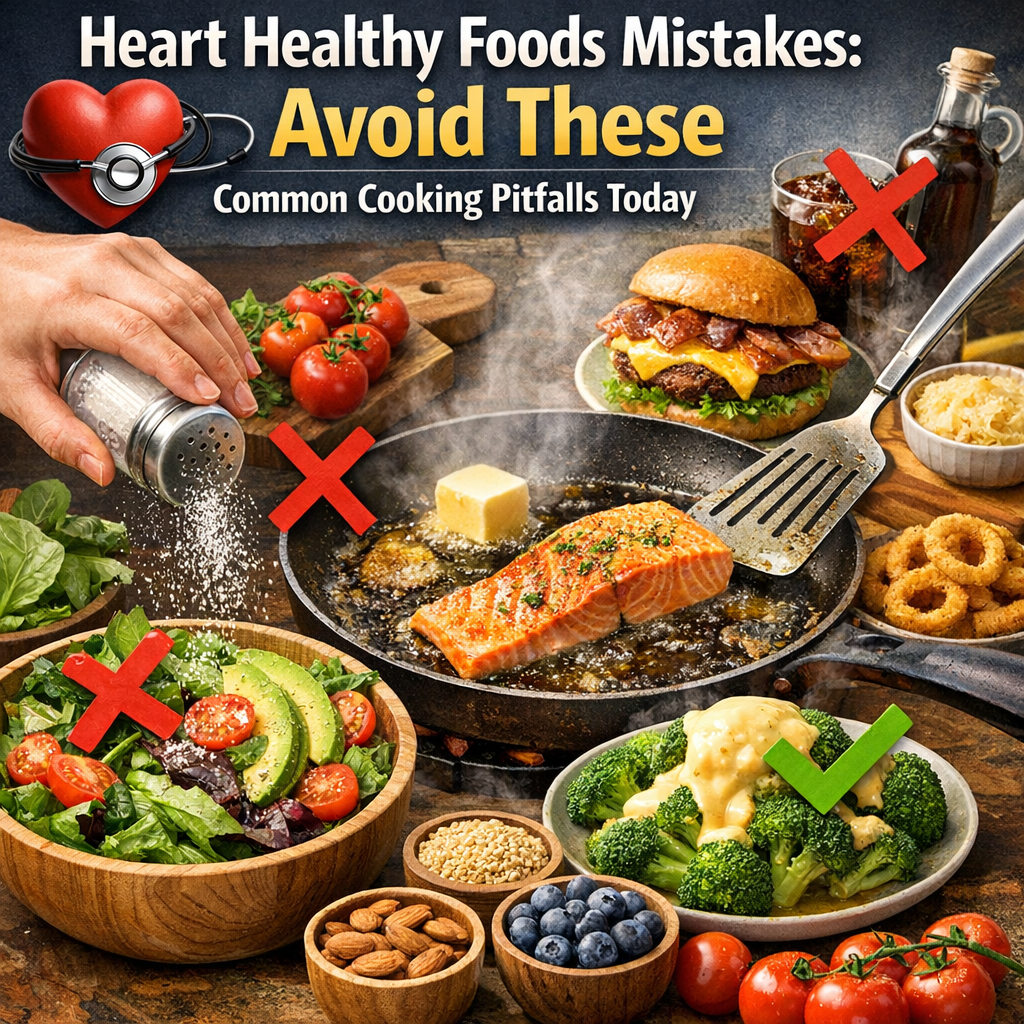 Illustration of Heart Healthy Foods Mistakes: Avoid These Common Cooking Pitfalls Today