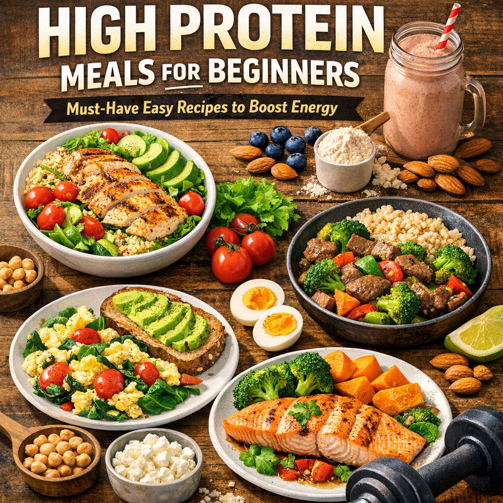 Illustration of High Protein Meals for Beginners: Must-Have Easy Recipes to Boost Energy