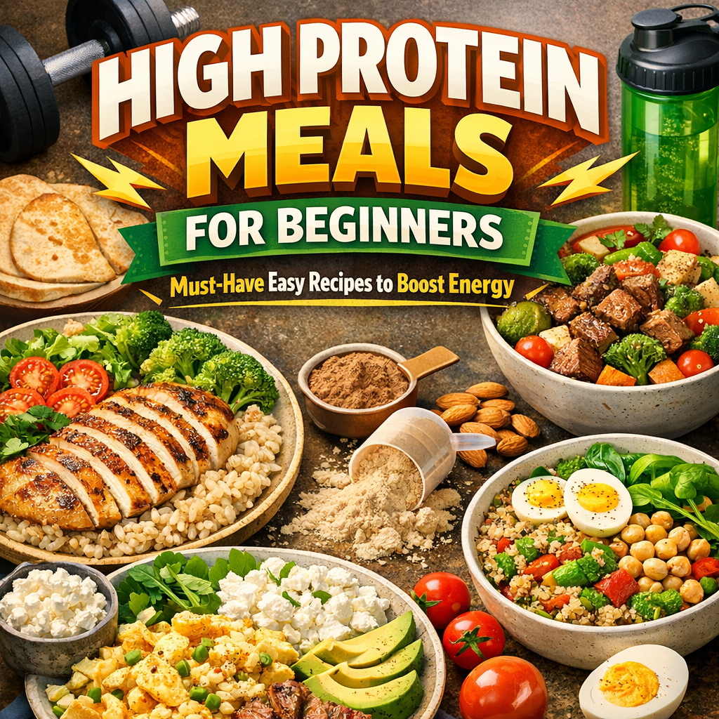 Illustration of High Protein Meals for Beginners: Must-Have Easy Recipes to Boost Energy