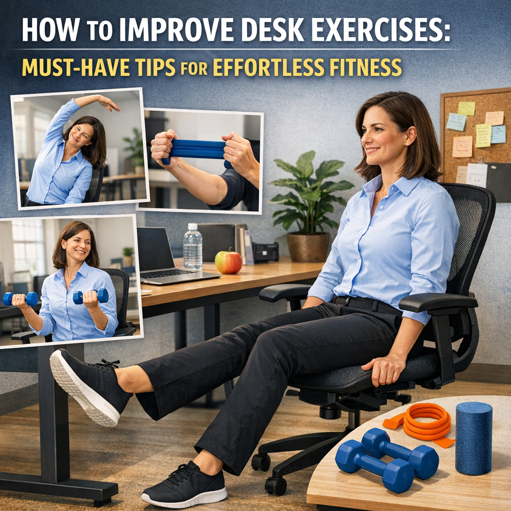 Illustration of How to Improve Desk Exercises: Must-Have Tips for Effortless Fitness