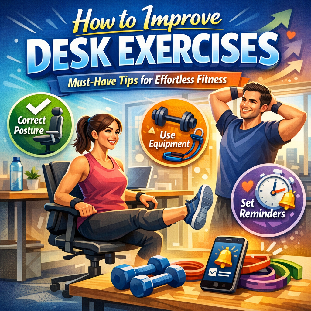Illustration of How to Improve Desk Exercises: Must-Have Tips for Effortless Fitness