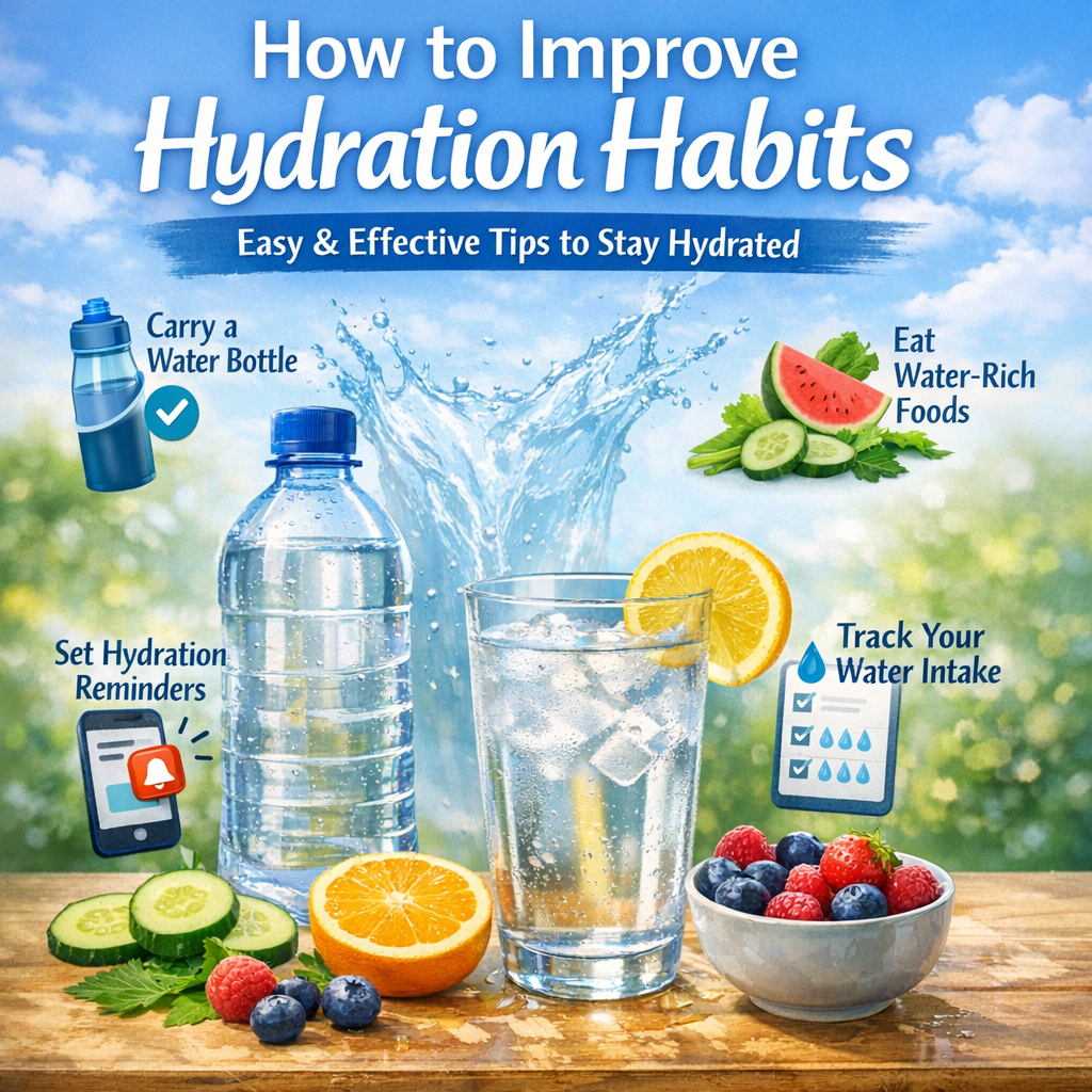 Illustration of How to Improve Hydration Habits: Easy & Effective Tips to Stay Hydrated