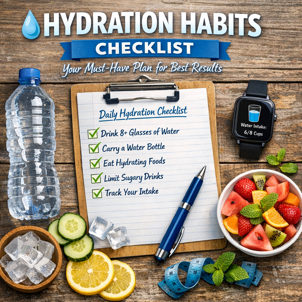 Illustration of Hydration Habits Checklist: Your Must-Have Plan for Best Results