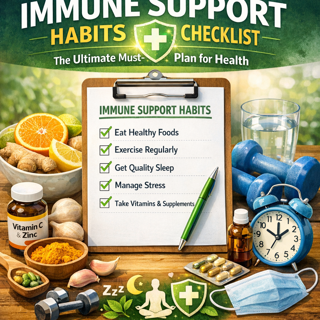 Illustration of Immune Support Habits Checklist: The Ultimate Must-Have Plan for Health