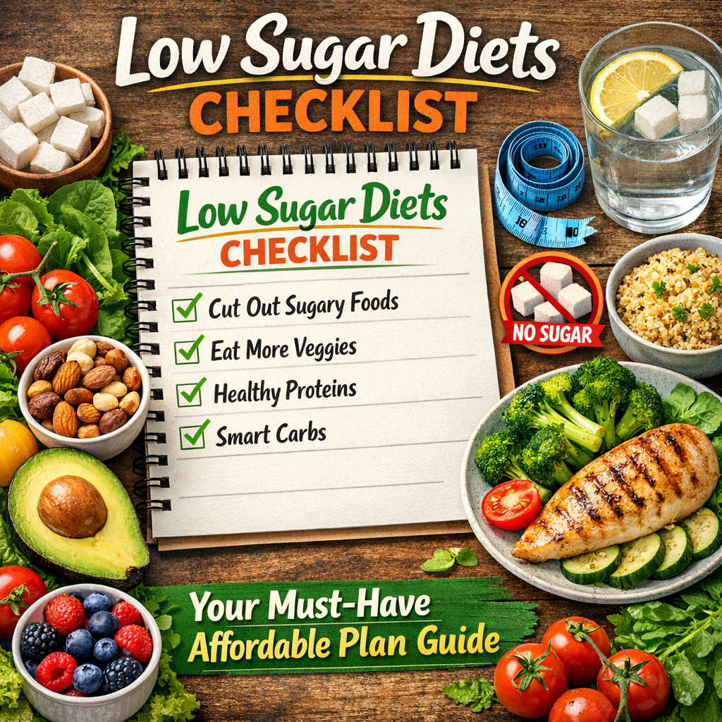 Illustration of Low Sugar Diets Checklist: Your Must-Have Affordable Plan Guide
